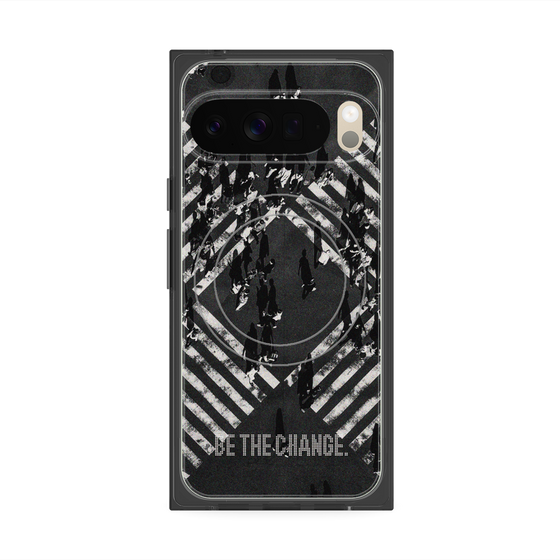 Premium Square Case with Pixelsnap［ Original - Dot Overlay - BE THE CHANGE/B ］