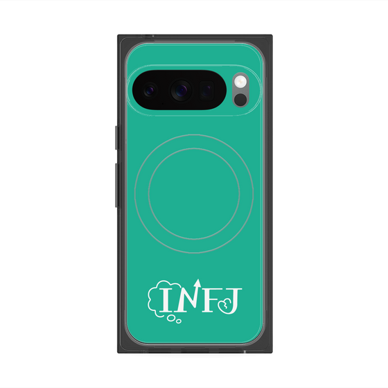 Premium Square Case with Pixelsnap［ Original - INFJ Advocate - Alphabet - Green ］