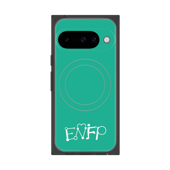 Premium Square Case with Pixelsnap［ Original - ENFP Campaigner - Alphabet - Green ］