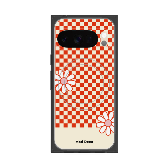 Premium Square Case with Pixelsnap［ Mod Deco - Original - Retro Flower ］