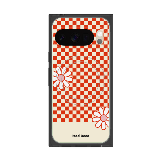 Premium Square Case with Pixelsnap［ Mod Deco - Original - Retro Flower ］