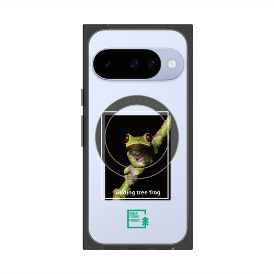 Premium Square Case with Pixelsnap［ Green Future Project - Gliding tree frog ］