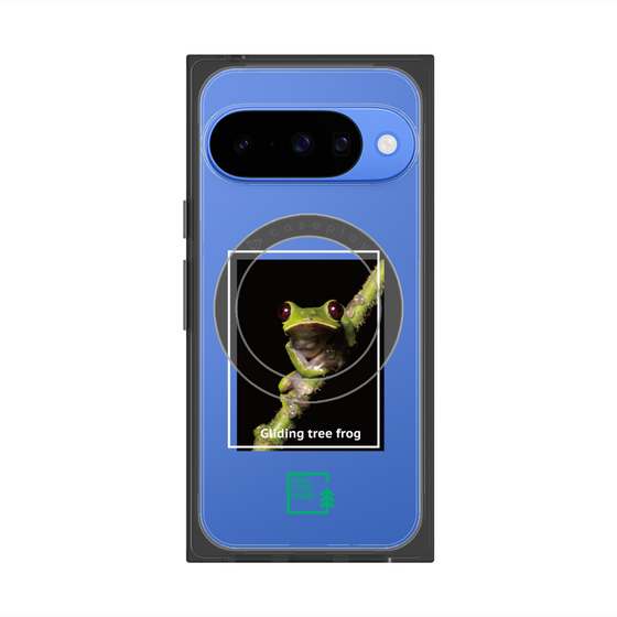 Premium Square Case with Pixelsnap［ Green Future Project - Gliding tree frog ］