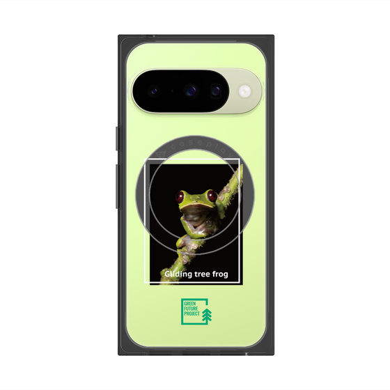 Premium Square Case with Pixelsnap［ Green Future Project - Gliding tree frog ］
