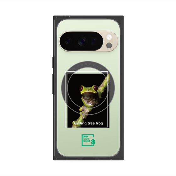 Premium Square Case with Pixelsnap［ Green Future Project - Gliding tree frog ］