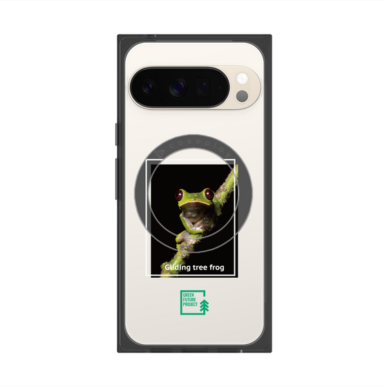 Premium Square Case with Pixelsnap［ Green Future Project - Gliding tree frog ］