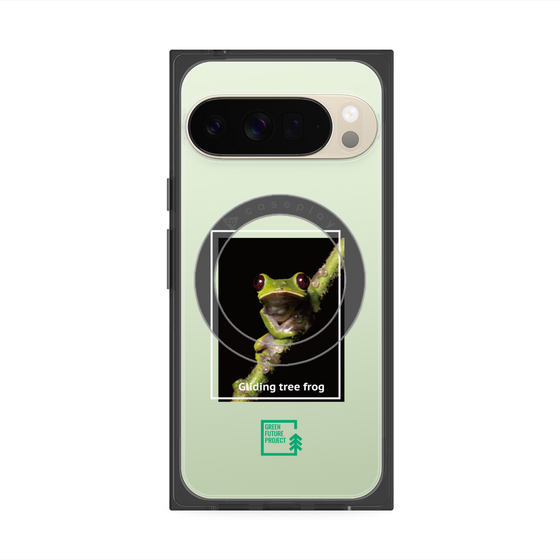 Premium Square Case with Pixelsnap［ Green Future Project - Gliding tree frog ］