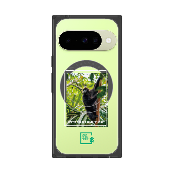 Premium Square Case with Pixelsnap［ Green Future Project - Brown-headed Spider Monkey ］