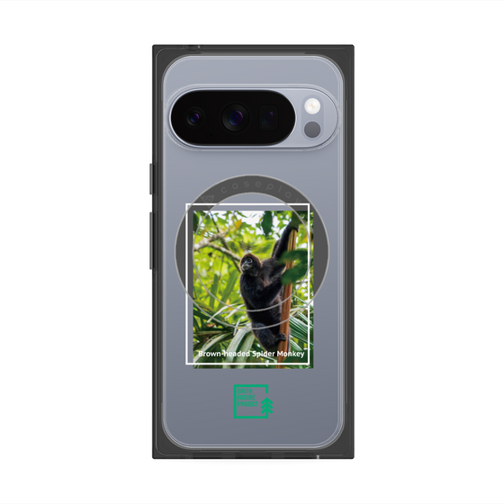 Premium Square Case with Pixelsnap［ Green Future Project - Brown-headed Spider Monkey ］