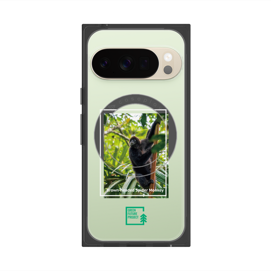 Premium Square Case with Pixelsnap［ Green Future Project - Brown-headed Spider Monkey ］