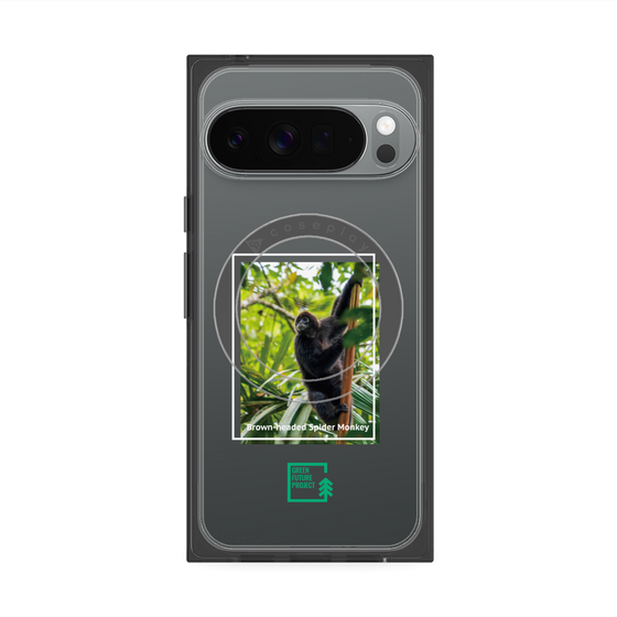 Premium Square Case with Pixelsnap［ Green Future Project - Brown-headed Spider Monkey ］