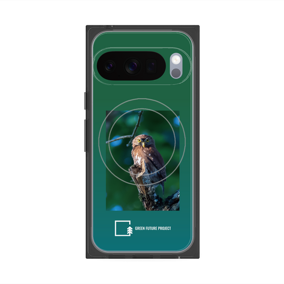 Premium Square Case with Pixelsnap［ Green Future Project - Ferruginous Pygmy Owl ］