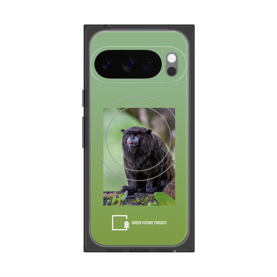 Premium Square Case with Pixelsnap［ Green Future Project - Black-mantled Tamarin ］