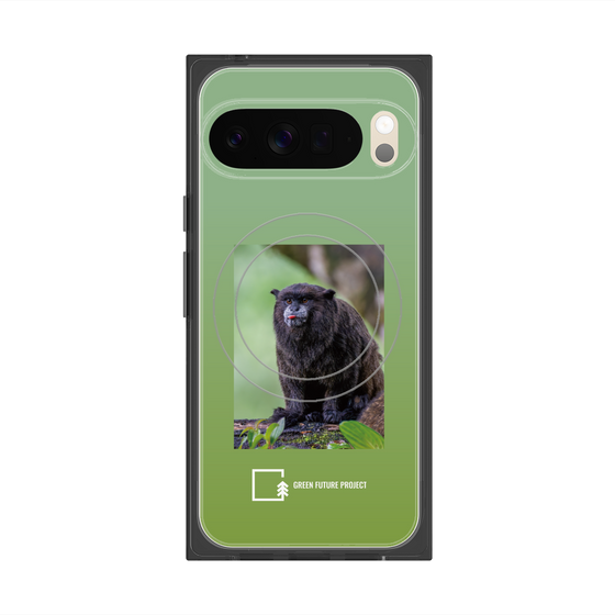 Premium Square Case with Pixelsnap［ Green Future Project - Black-mantled Tamarin ］