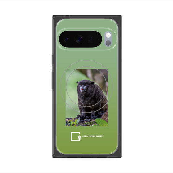 Premium Square Case with Pixelsnap［ Green Future Project - Black-mantled Tamarin ］
