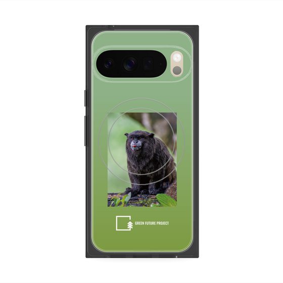 Premium Square Case with Pixelsnap［ Green Future Project - Black-mantled Tamarin ］