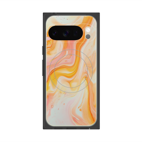 Premium Square Case with Pixelsnap［ Color Rain - Original - Tangerine Mist ］