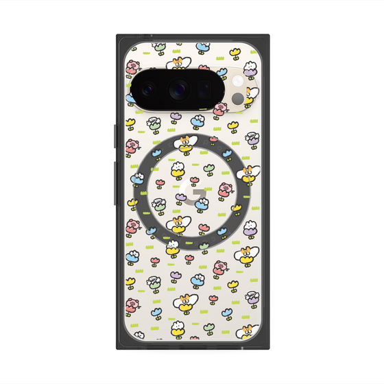 Premium Square Case with Pixelsnap［ Mokmokchan - Flower - All-over Pattern ］