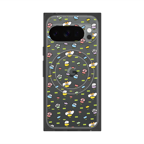 Premium Square Case with Pixelsnap［ Mokmokchan - Flower - All-over Pattern ］