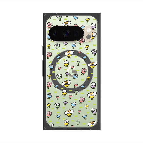 Premium Square Case with Pixelsnap［ Mokmokchan - Flower - All-over Pattern ］
