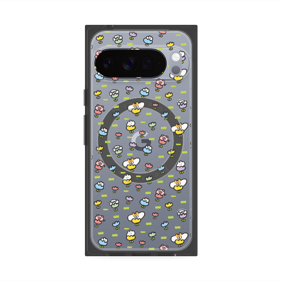 Premium Square Case with Pixelsnap［ Mokmokchan - Flower - All-over Pattern ］