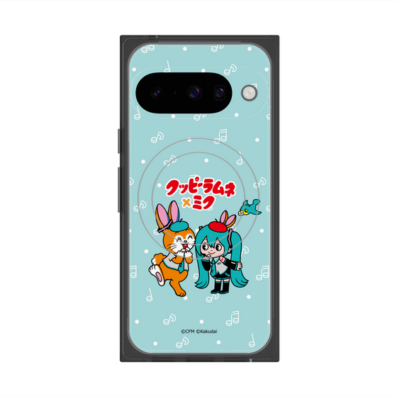 Premium Square Case with Pixelsnap［ Hatsune Miku × Kuppy Ramune - Hatsune Miku × Kuppy - Chibi Illustration ］