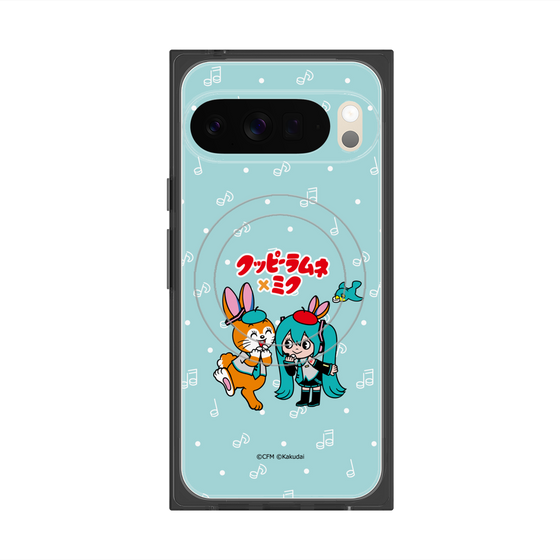 Premium Square Case with Pixelsnap［ Hatsune Miku × Kuppy Ramune - Hatsune Miku × Kuppy - Chibi Illustration ］