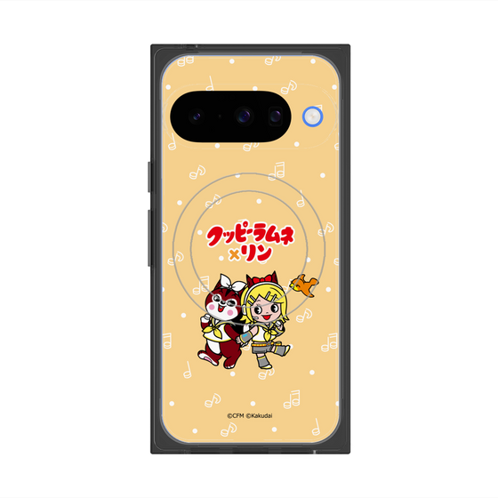 Premium Square Case with Pixelsnap［ Hatsune Miku × Kuppy Ramune - Kagamine Rin × Ram - Chibi Illustration ］