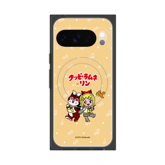 Premium Square Case with Pixelsnap［ Hatsune Miku × Kuppy Ramune - Kagamine Rin × Ram - Chibi Illustration ］