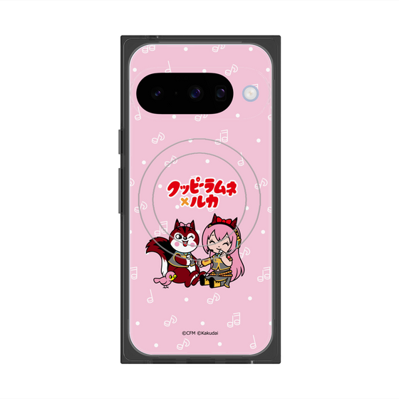 Premium Square Case with Pixelsnap［ Hatsune Miku × Kuppy Ramune - Megurine Luka × Ram - Chibi Illustration ］