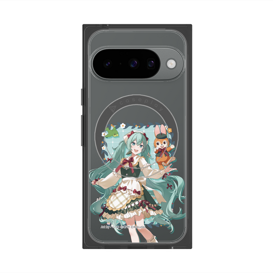 Premium Square Case with Pixelsnap［ Hatsune Miku × Kuppy Ramune - Hatsune Miku × Kuppy - Full-body Illustration 1 ］