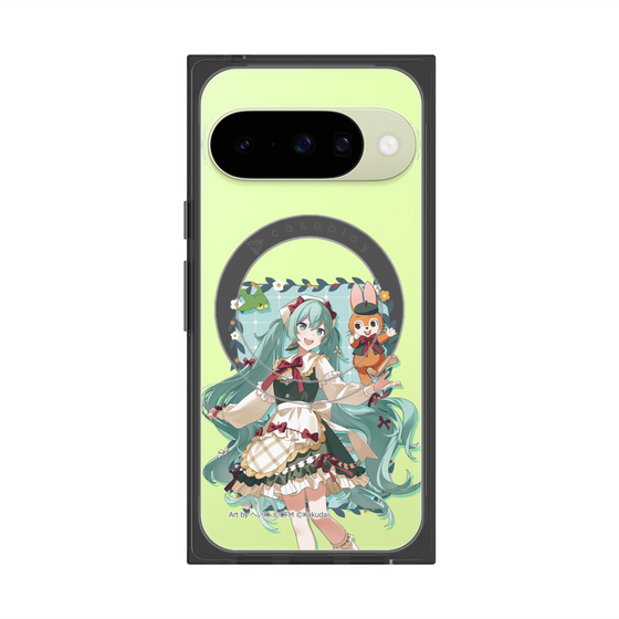 Premium Square Case with Pixelsnap［ Hatsune Miku × Kuppy Ramune - Hatsune Miku × Kuppy - Full-body Illustration 1 ］