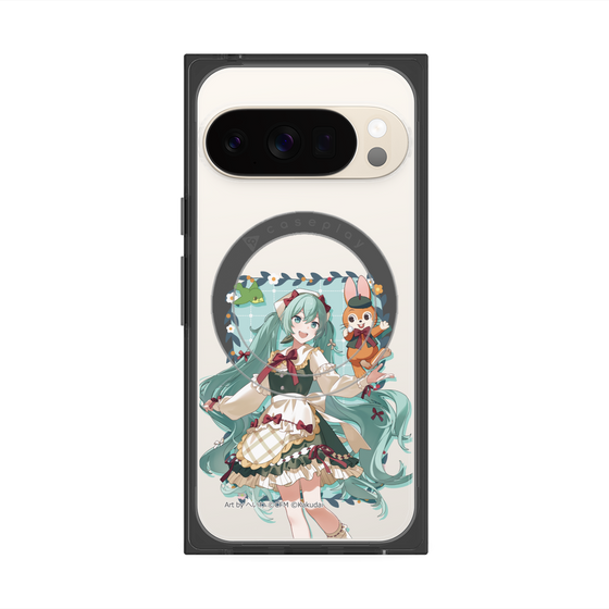 Premium Square Case with Pixelsnap［ Hatsune Miku × Kuppy Ramune - Hatsune Miku × Kuppy - Full-body Illustration 1 ］