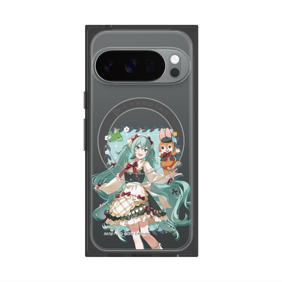 Premium Square Case with Pixelsnap［ Hatsune Miku × Kuppy Ramune - Hatsune Miku × Kuppy - Full-body Illustration 1 ］