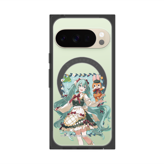 Premium Square Case with Pixelsnap［ Hatsune Miku × Kuppy Ramune - Hatsune Miku × Kuppy - Full-body Illustration 1 ］