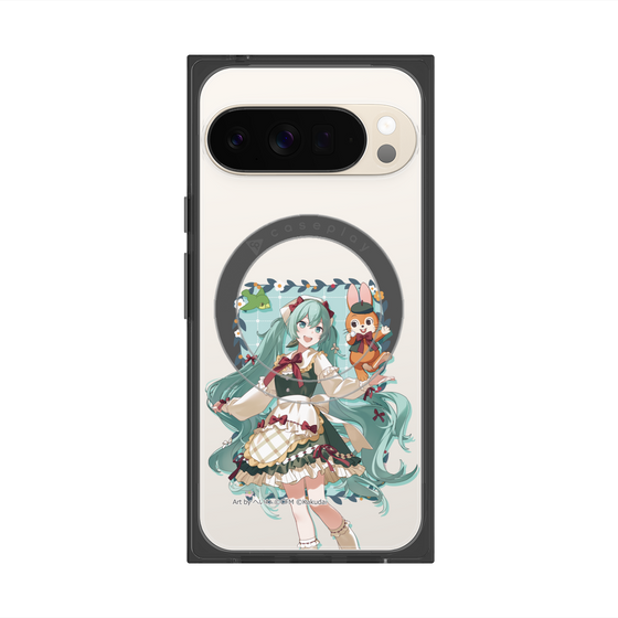 Premium Square Case with Pixelsnap［ Hatsune Miku × Kuppy Ramune - Hatsune Miku × Kuppy - Full-body Illustration 1 ］