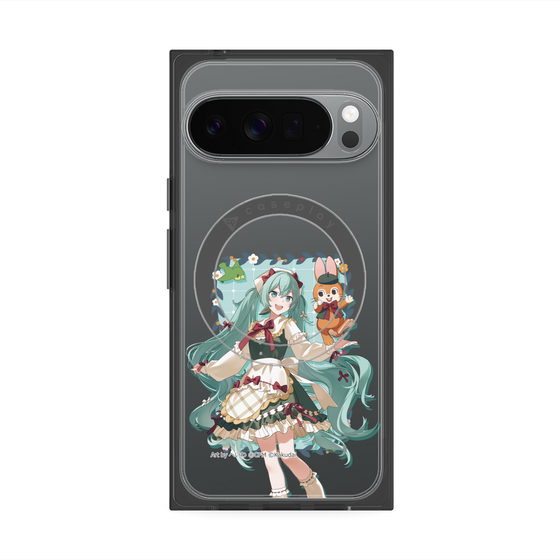 Premium Square Case with Pixelsnap［ Hatsune Miku × Kuppy Ramune - Hatsune Miku × Kuppy - Full-body Illustration 1 ］