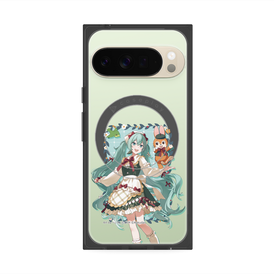 Premium Square Case with Pixelsnap［ Hatsune Miku × Kuppy Ramune - Hatsune Miku × Kuppy - Full-body Illustration 1 ］