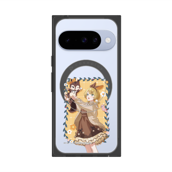 Premium Square Case with Pixelsnap［ Hatsune Miku × Kuppy Ramune - Kagamine Rin × Ram - Full-body Illustration 1 ］