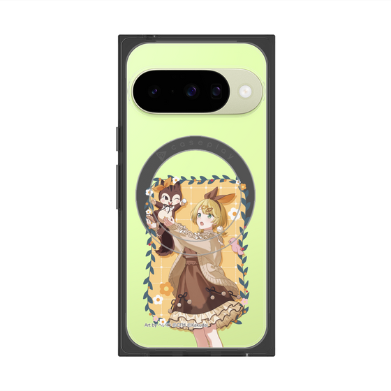 Premium Square Case with Pixelsnap［ Hatsune Miku × Kuppy Ramune - Kagamine Rin × Ram - Full-body Illustration 1 ］