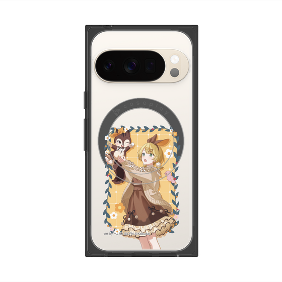 Premium Square Case with Pixelsnap［ Hatsune Miku × Kuppy Ramune - Kagamine Rin × Ram - Full-body Illustration 1 ］