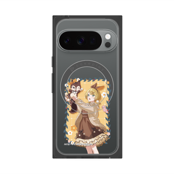 Premium Square Case with Pixelsnap［ Hatsune Miku × Kuppy Ramune - Kagamine Rin × Ram - Full-body Illustration 1 ］
