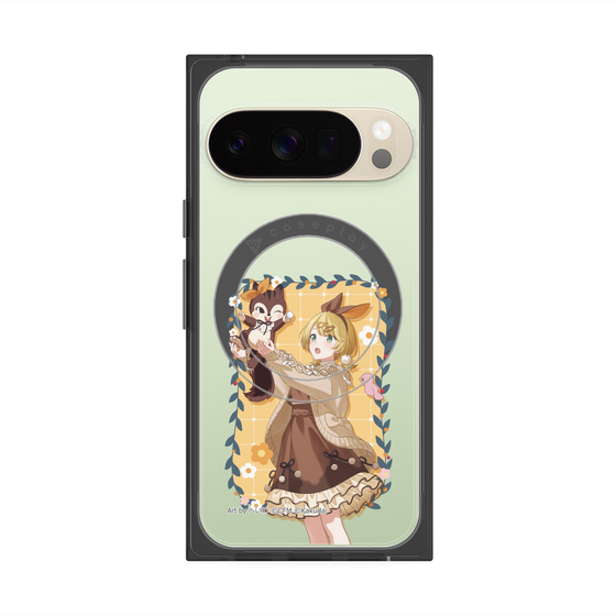 Premium Square Case with Pixelsnap［ Hatsune Miku × Kuppy Ramune - Kagamine Rin × Ram - Full-body Illustration 1 ］