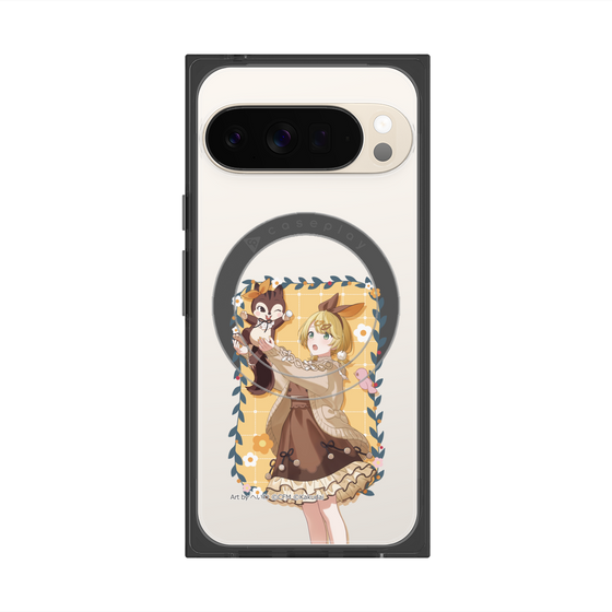 Premium Square Case with Pixelsnap［ Hatsune Miku × Kuppy Ramune - Kagamine Rin × Ram - Full-body Illustration 1 ］