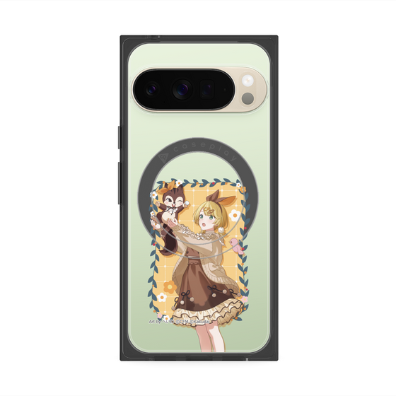 Premium Square Case with Pixelsnap［ Hatsune Miku × Kuppy Ramune - Kagamine Rin × Ram - Full-body Illustration 1 ］