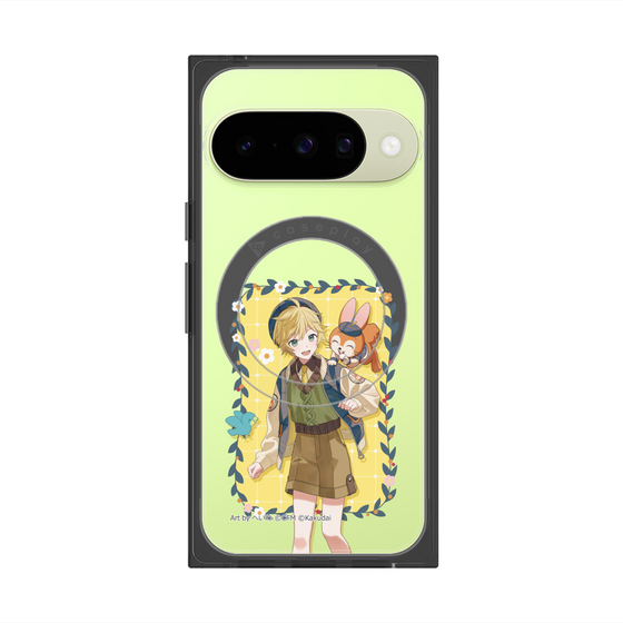 Premium Square Case with Pixelsnap［ Hatsune Miku × Kuppy Ramune - Kagamine Len × Kuppy - Full-body Illustration 1 ］