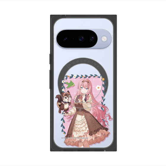 Premium Square Case with Pixelsnap［ Hatsune Miku × Kuppy Ramune - Megurine Luka × Ram - Full-body Illustration 1 ］