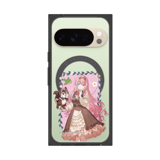 Premium Square Case with Pixelsnap［ Hatsune Miku × Kuppy Ramune - Megurine Luka × Ram - Full-body Illustration 1 ］