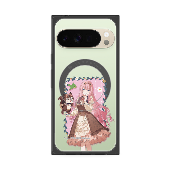 Premium Square Case with Pixelsnap［ Hatsune Miku × Kuppy Ramune - Megurine Luka × Ram - Full-body Illustration 1 ］