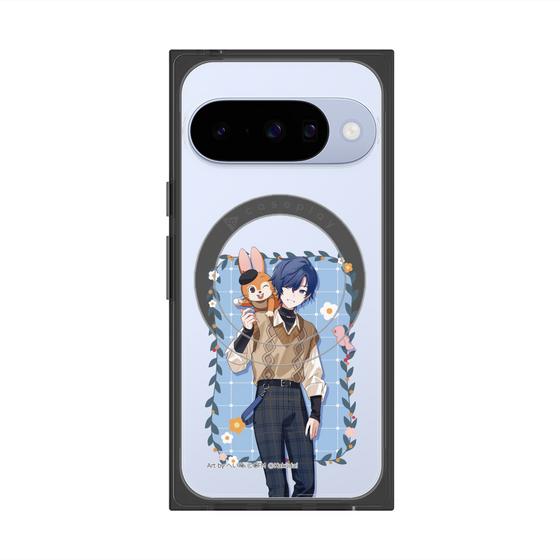 Premium Square Case with Pixelsnap［ Hatsune Miku × Kuppy Ramune - KAITO × Kuppy - Full-body Illustration 1 ］
